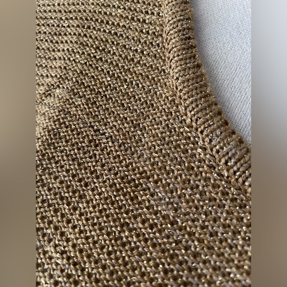 BRETT HARRISON Tan knit short Sleeves, Top, with SHINE SIZE M - Picture 5 of 15